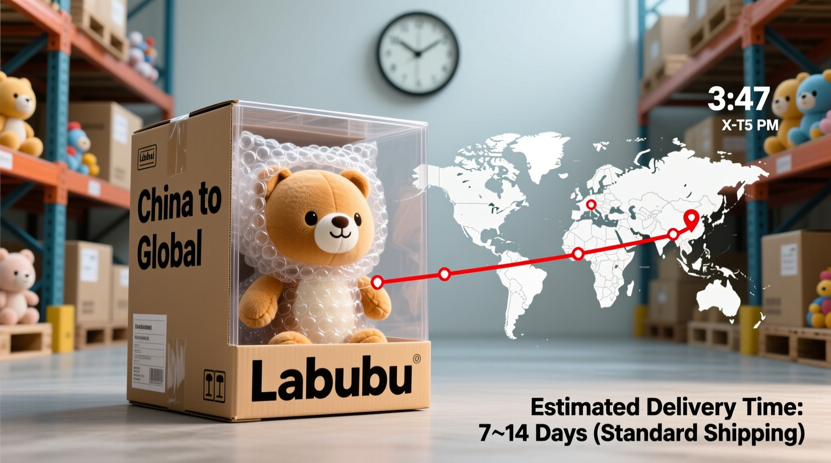 how long does labubu take to ship from china