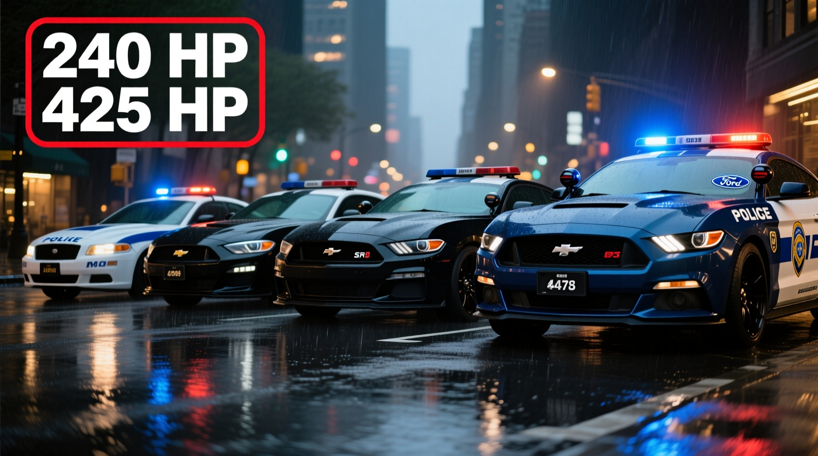how much horsepower does a cop car have