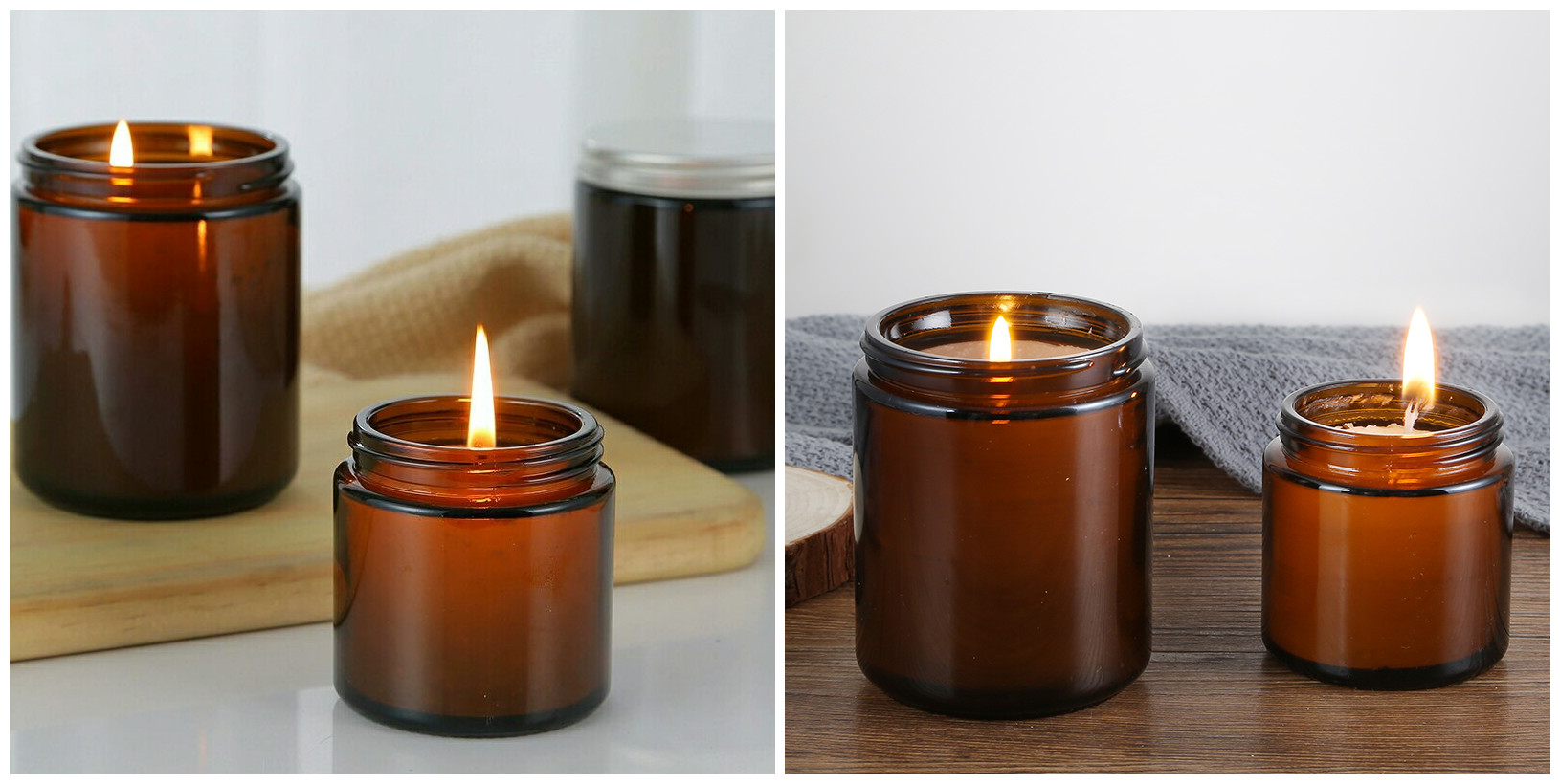 Factory Produced Wholesale Various Specifications Amber Glass Candle Jar