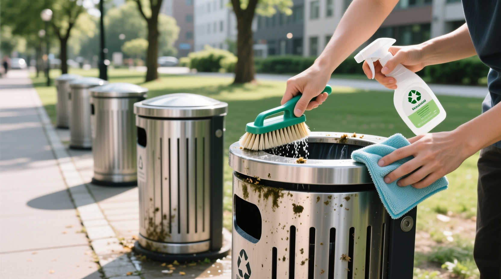how to clean outdoor garbage cans
