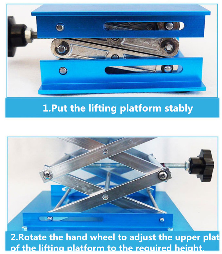 150x150mm Lab Stand Table Scissor Lift Aluminum Oxide Laboratory Scissor Lift