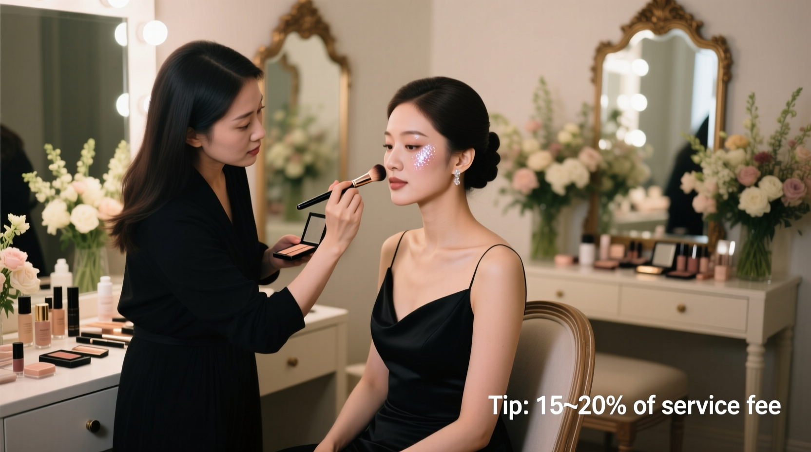 how much to tip makeup artist for wedding