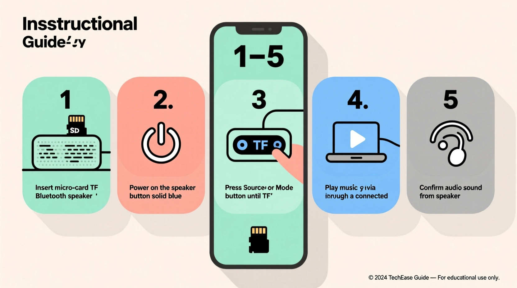 step by step guide to playing music from a tf card on your bluetooth speaker