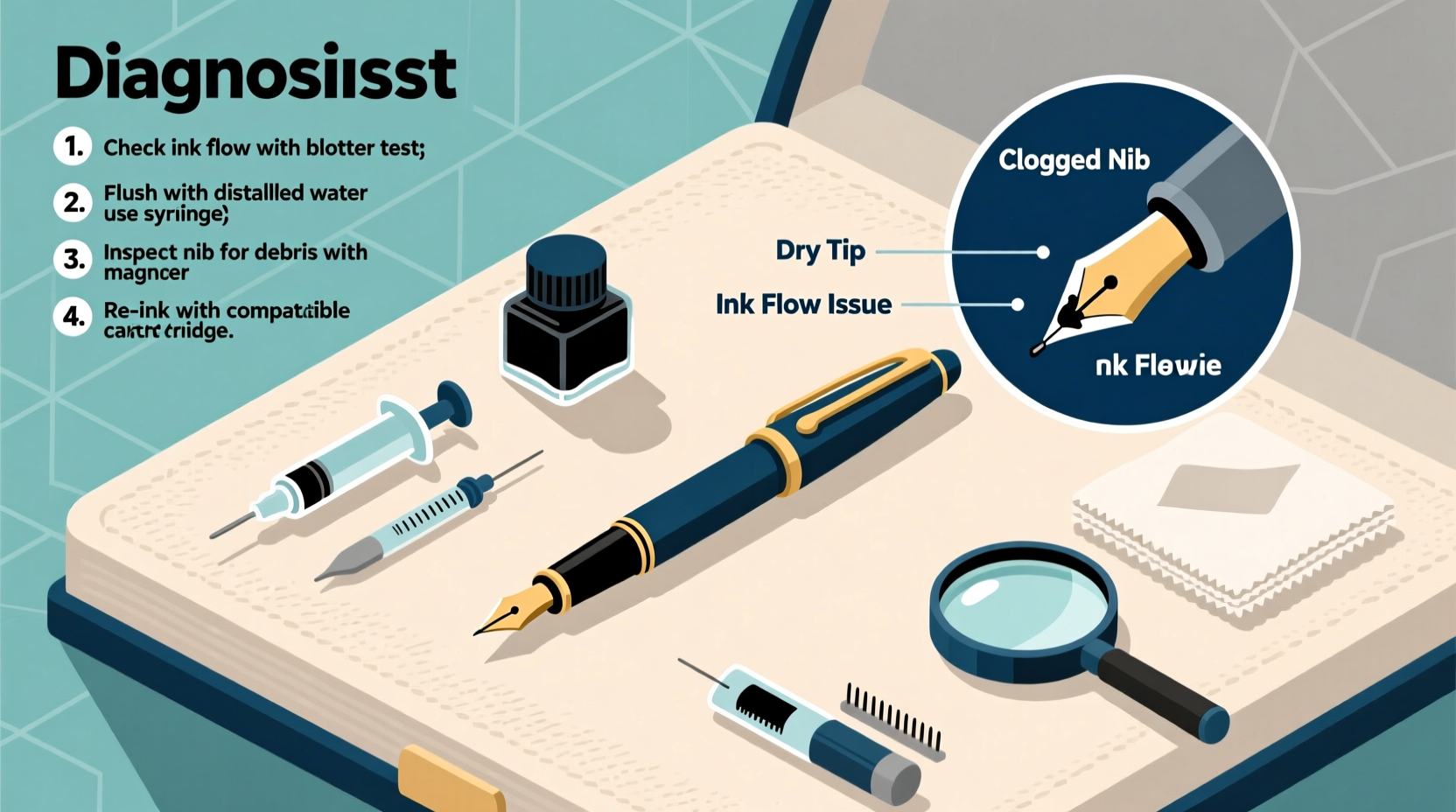 essential guide to diagnosing and fixing common fountain pen issues with ease