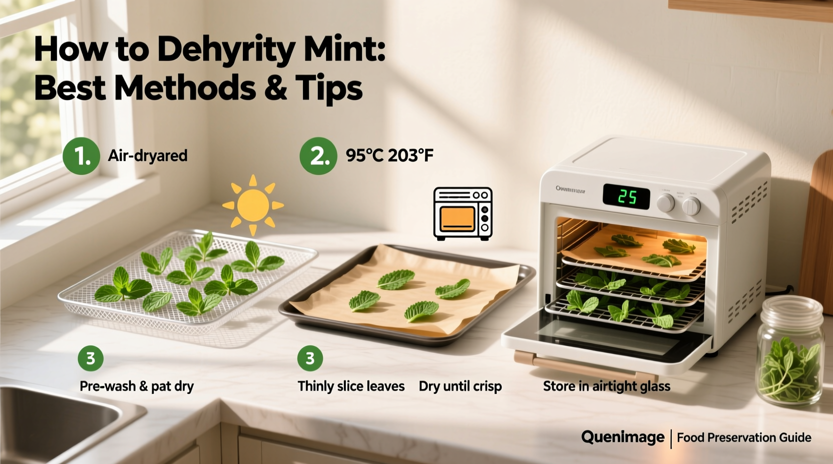 how to dehydrate mint