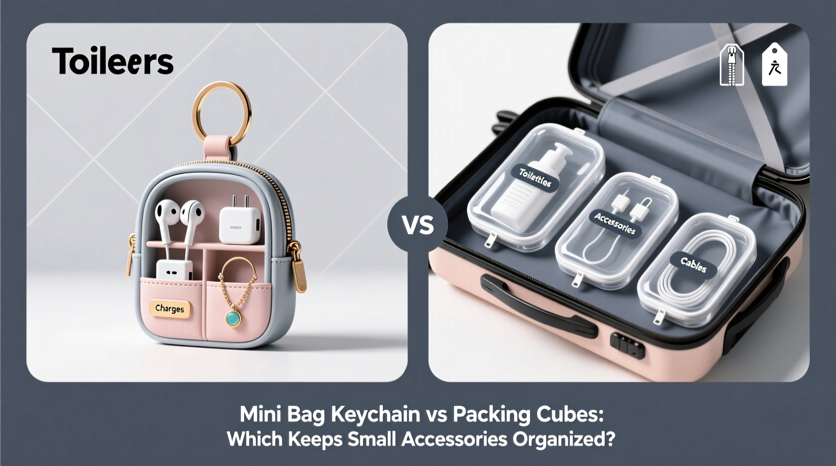 mini bag keychain vs packing cubes which is better for keeping my small accessories organized