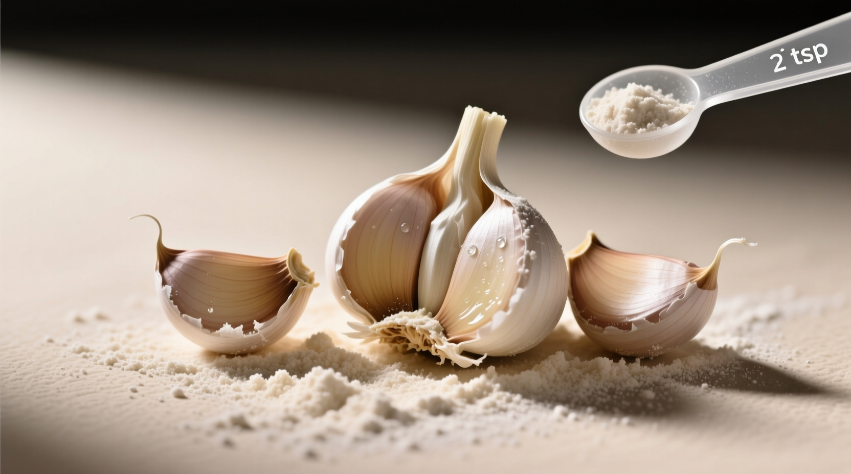 3 garlic cloves to powder exact measure when it counts