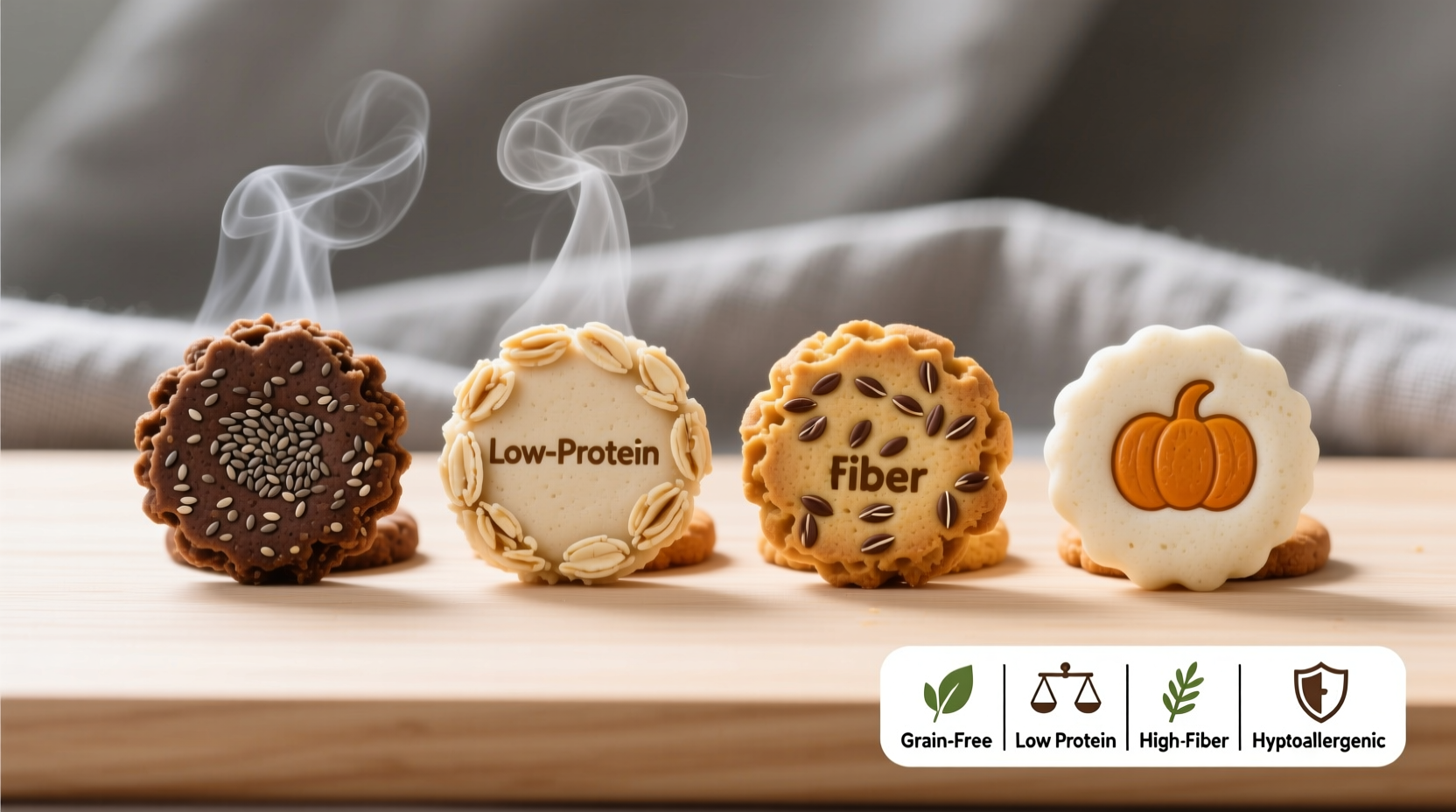 Customized peanut butter dog biscuit variations for different dietary needs