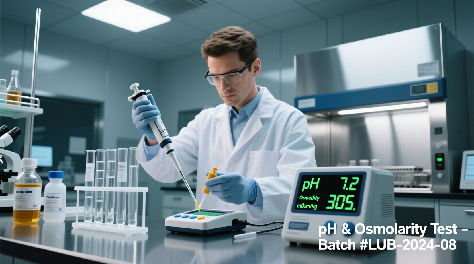Scientific testing of lubricant pH and osmolality levels