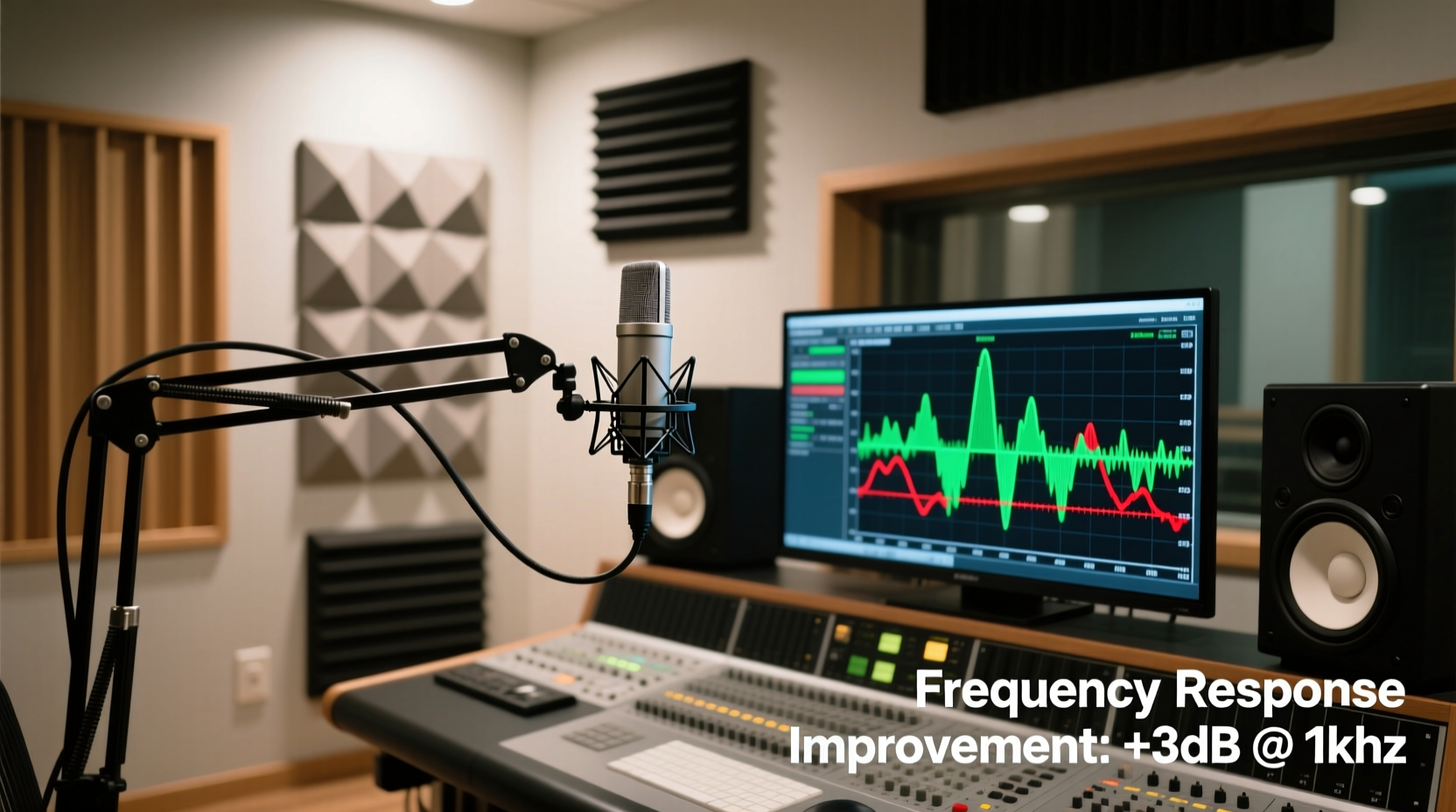 Acoustic measurement setup showing frequency response improvements