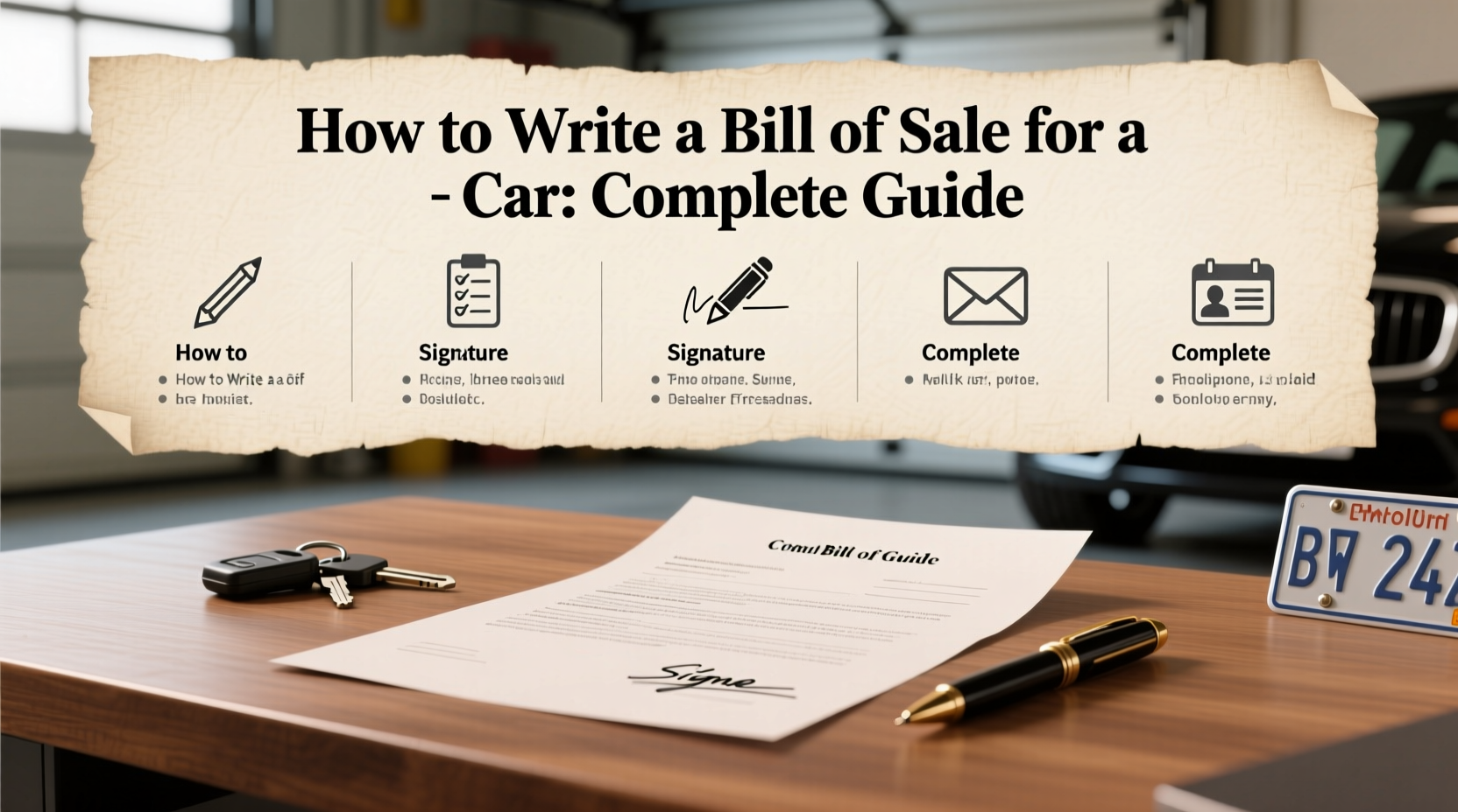 how to write bill of sale for car