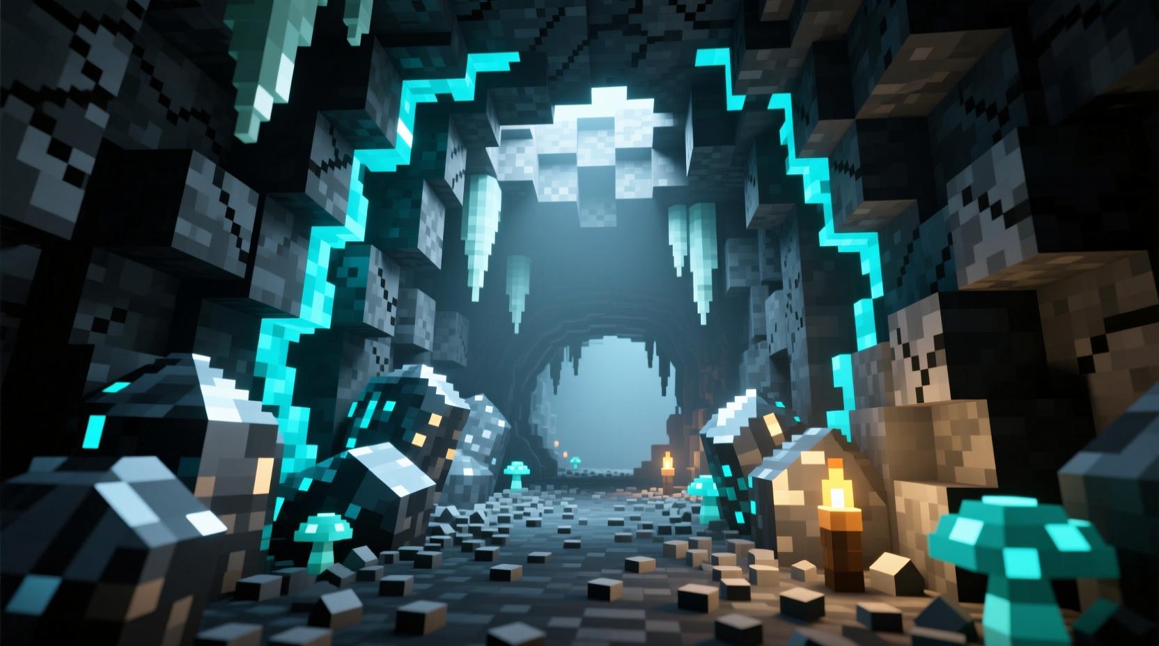 Minecraft iron ore veins in deepslate layer