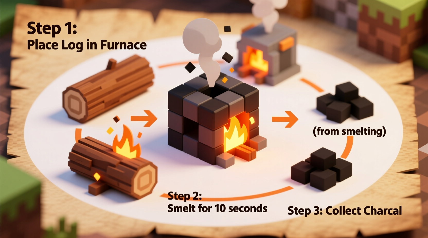 how to craft charcoal in minecraft