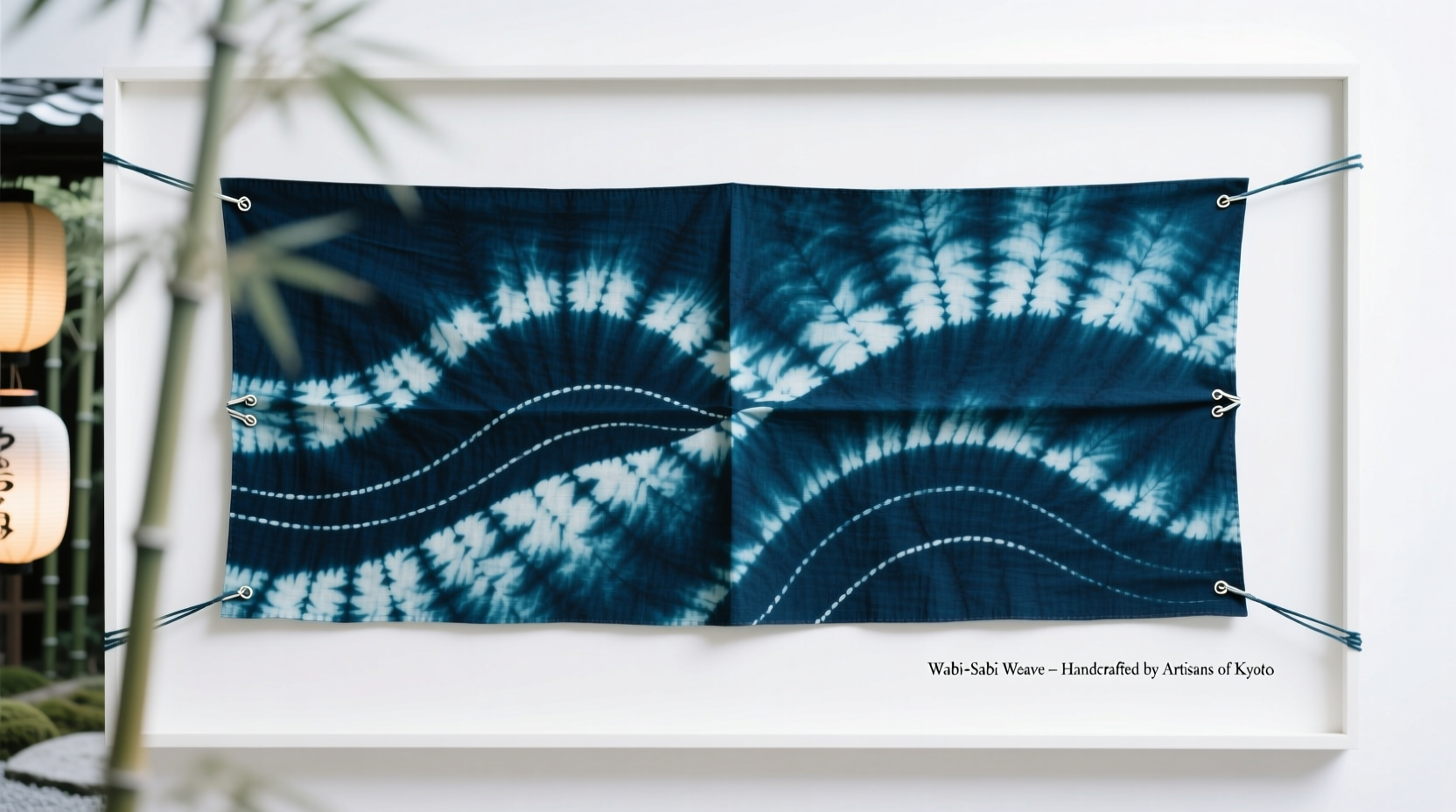 Hand-dyed fabric showing natural indigo patterns with cultural symbolism