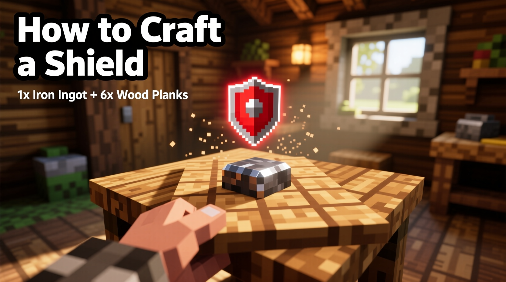 how to craft a shield in minecraft