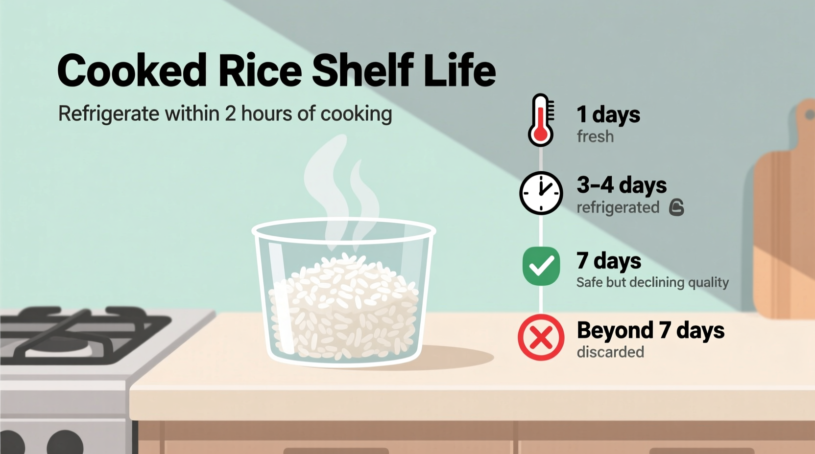 how long does cooked rice last