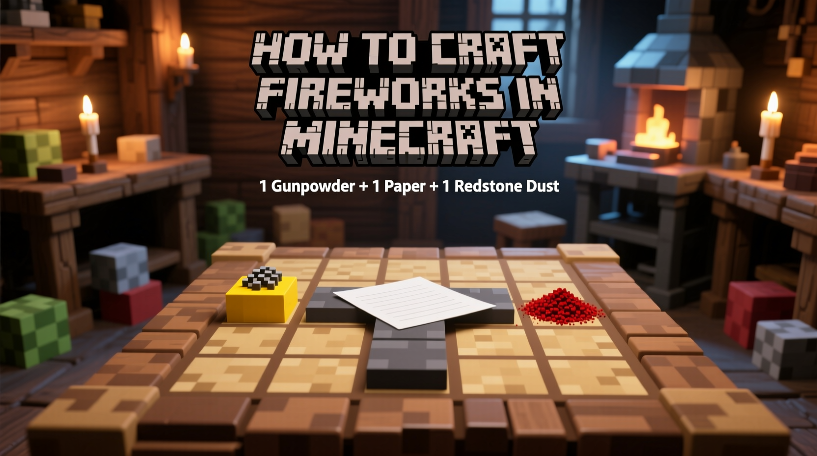 how to craft fireworks in minecraft