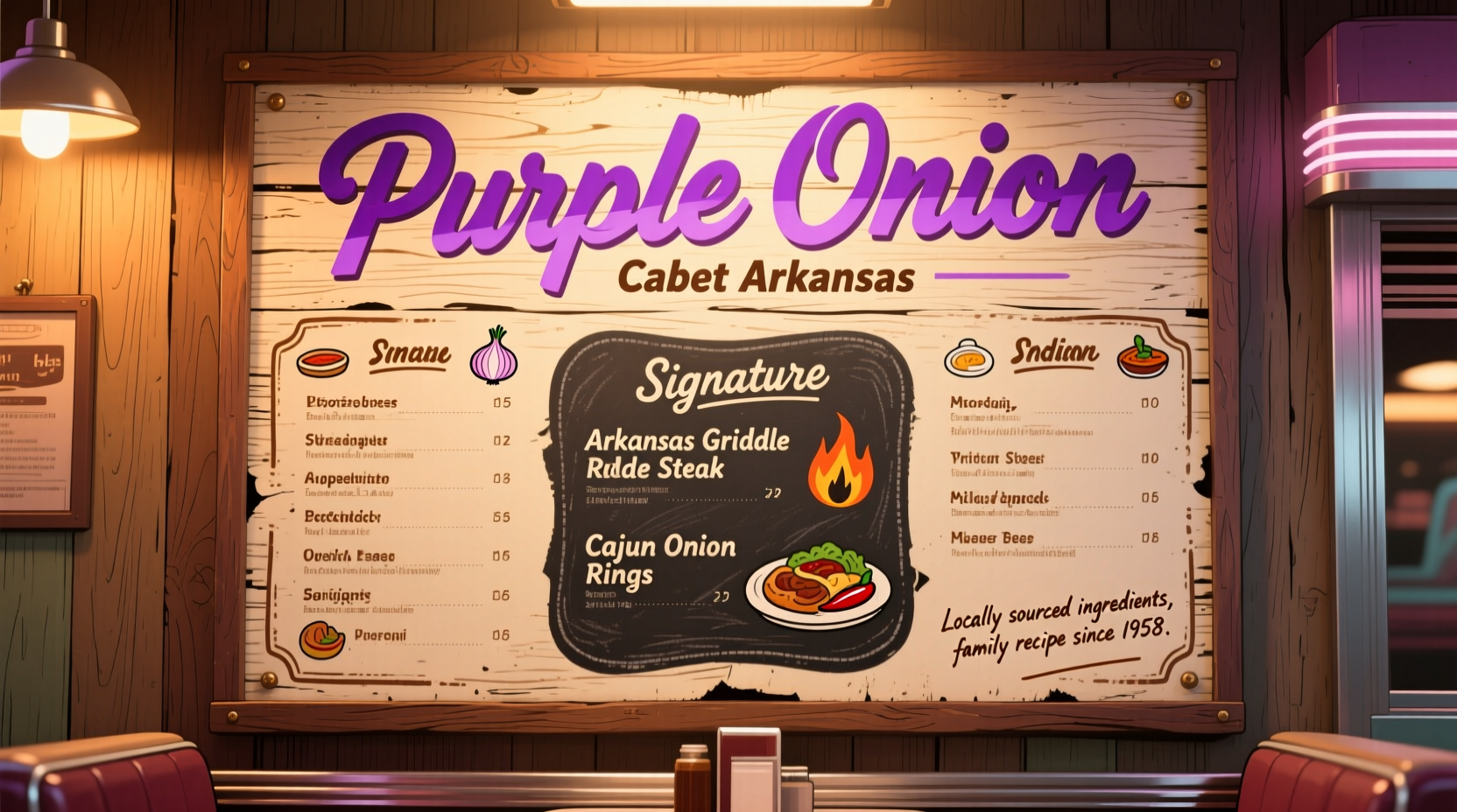 purple onion cabot arkansas menu