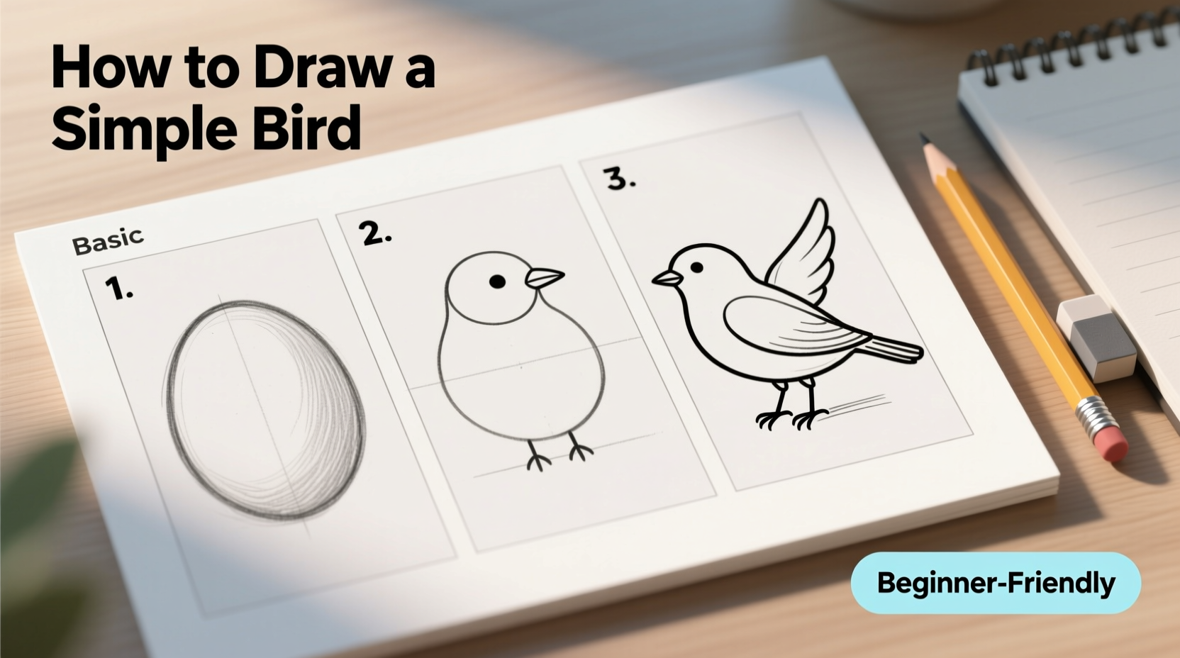 how do you draw a simple bird