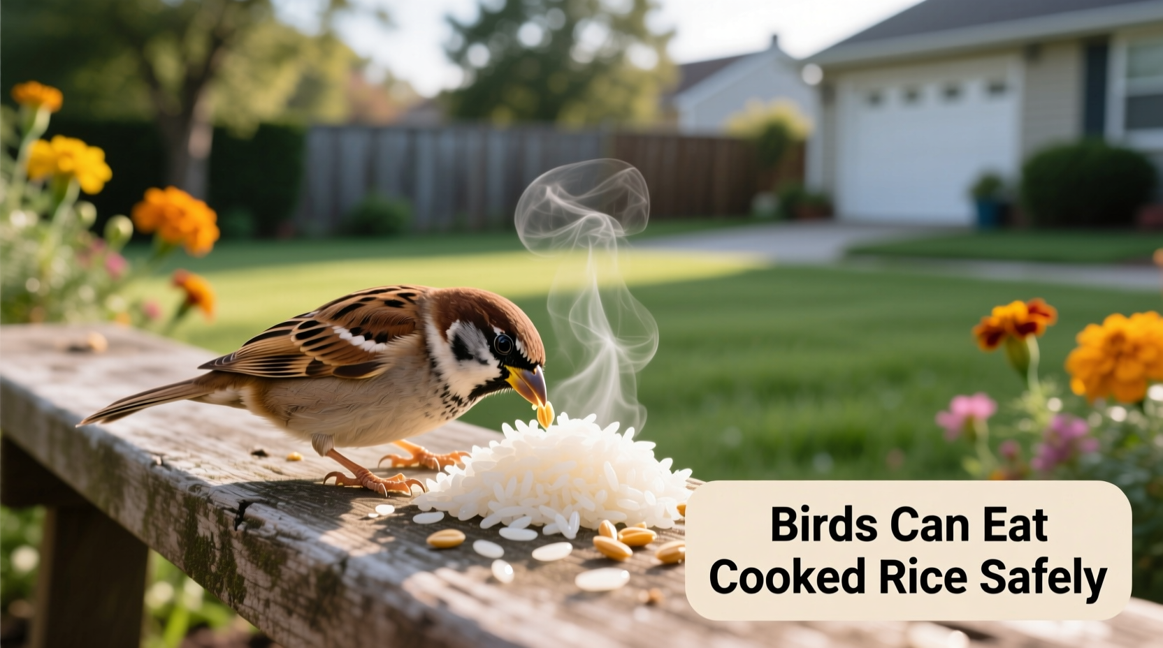 do birds eat cooked rice