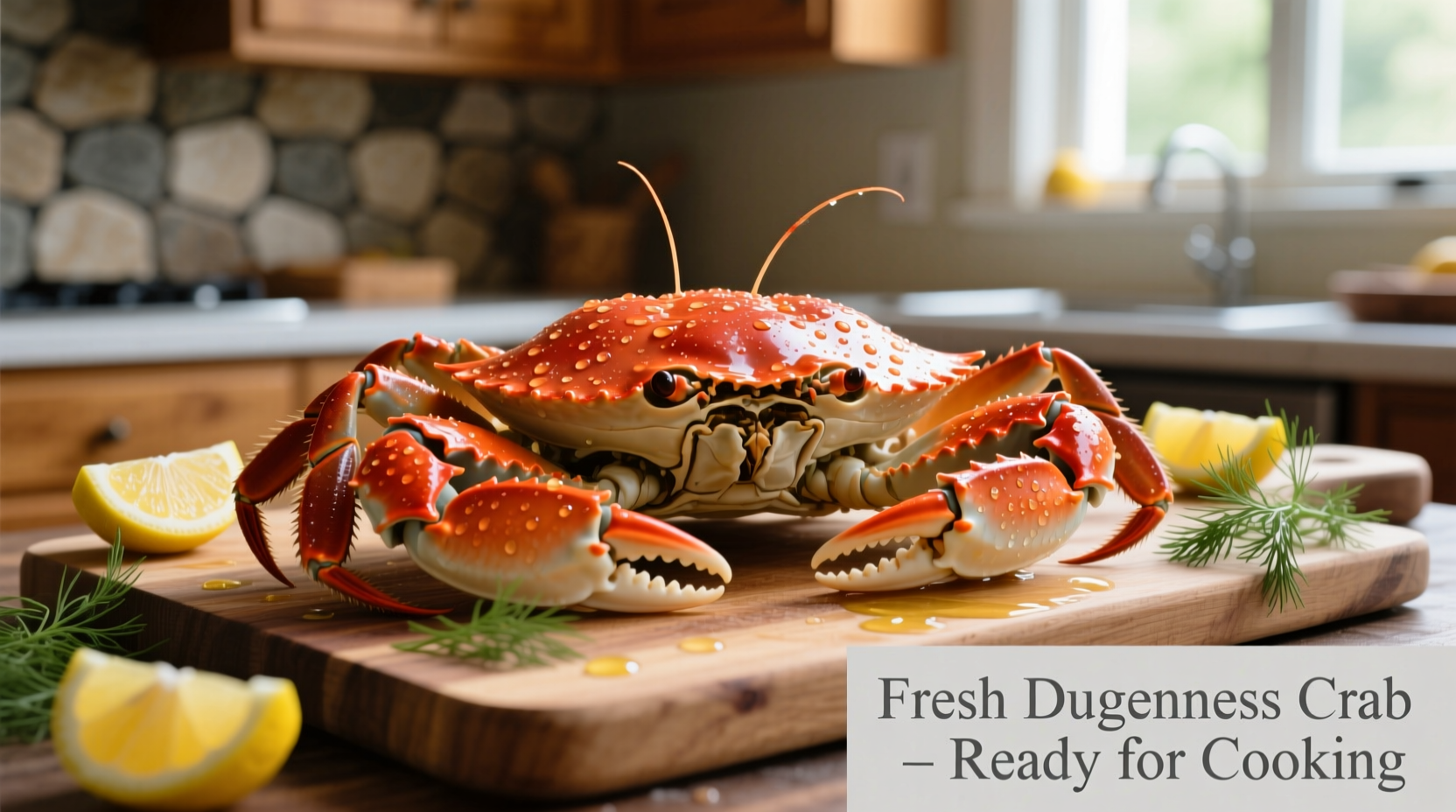 Fresh Dungeness crab ready for cooking