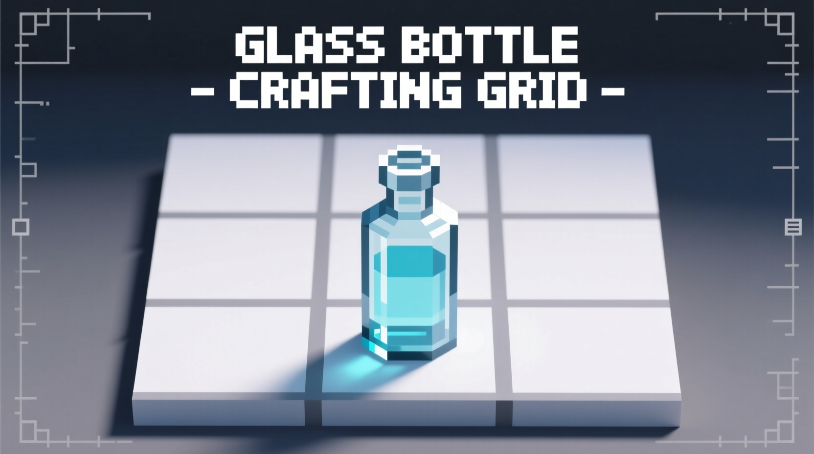 Correct glass bottle crafting grid pattern in Minecraft