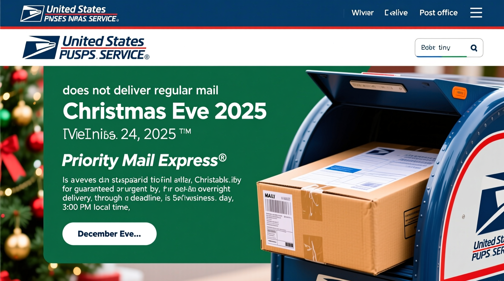 does usps deliver christmas eve