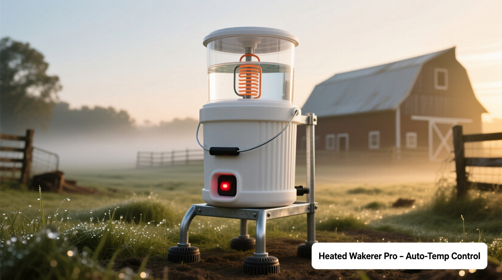 Insulated chicken waterer bucket with heating element