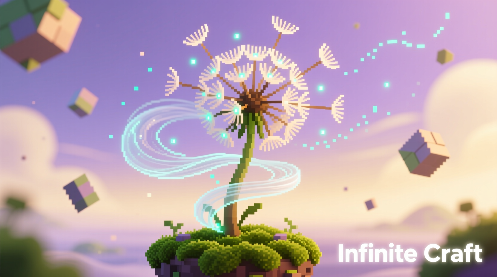 Plant and wind elements creating dandelion in Infinite Craft game