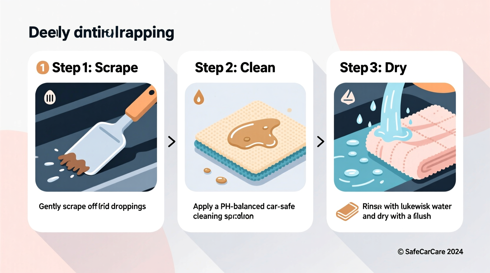 how to clean bird poop off car