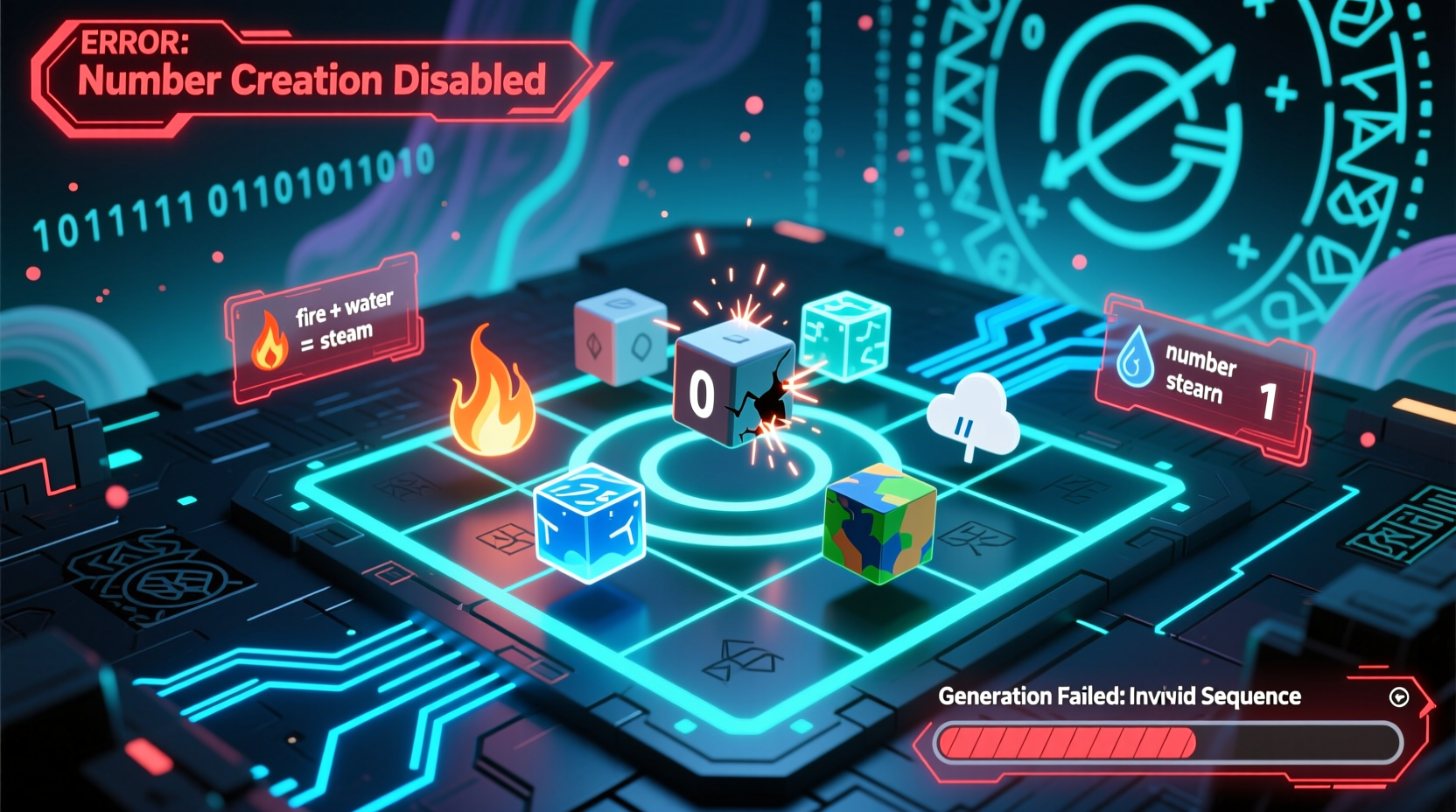 Troubleshooting number creation issues in Infinite Craft