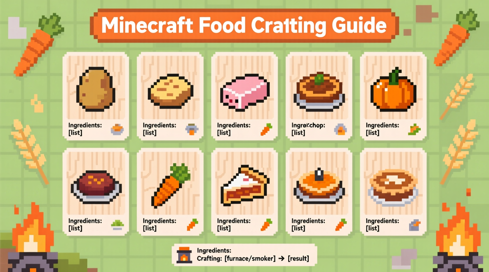 Minecraft food crafting recipes visual guide