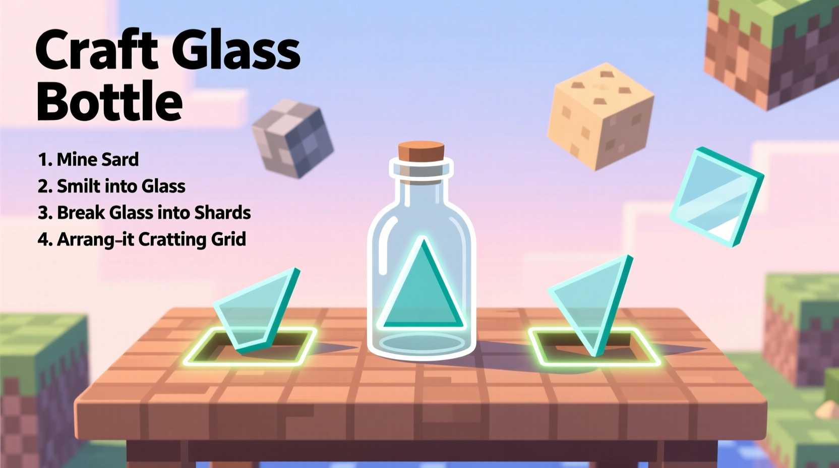 how to craft a glass bottle in minecraft