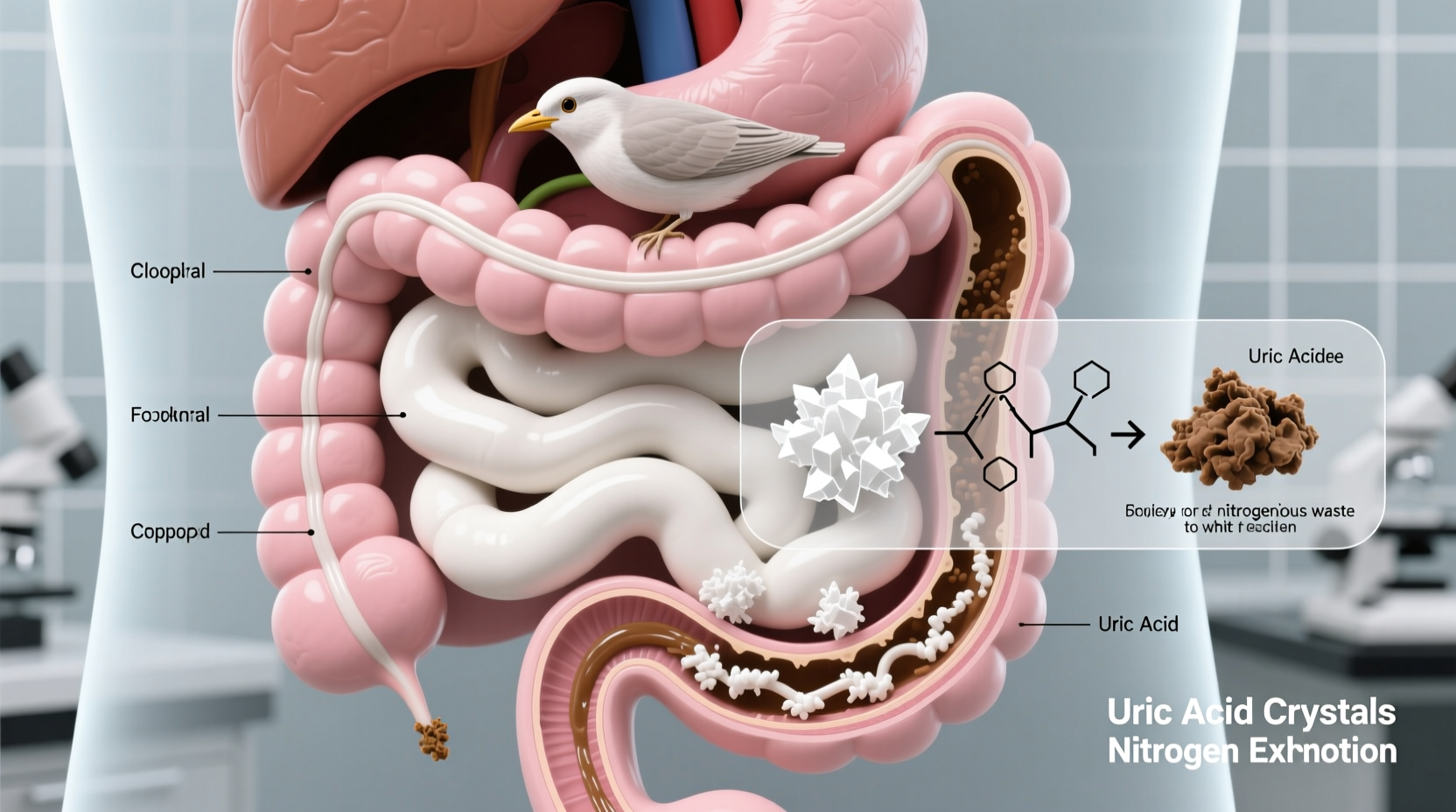 why bird poop is white