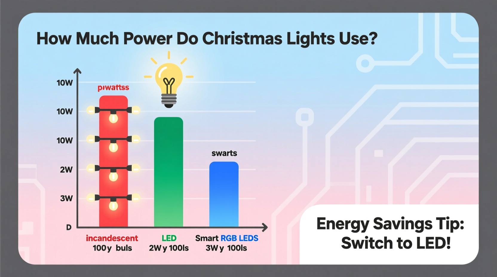 how much power does christmas lights use