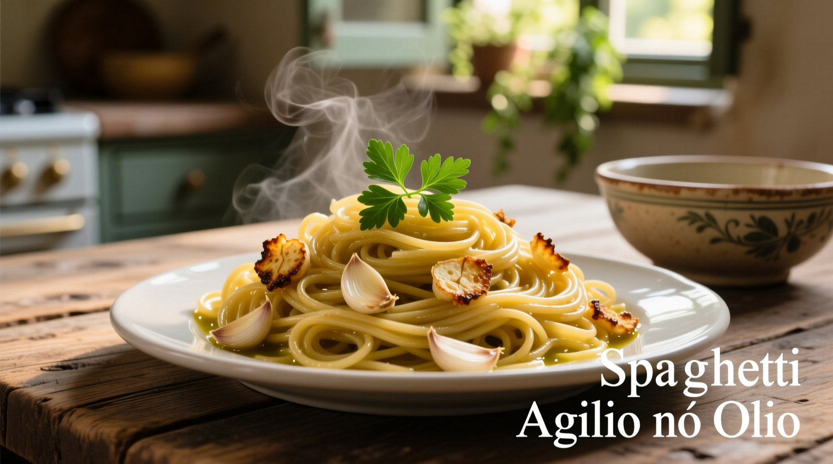 spaghetti with oil and garlic