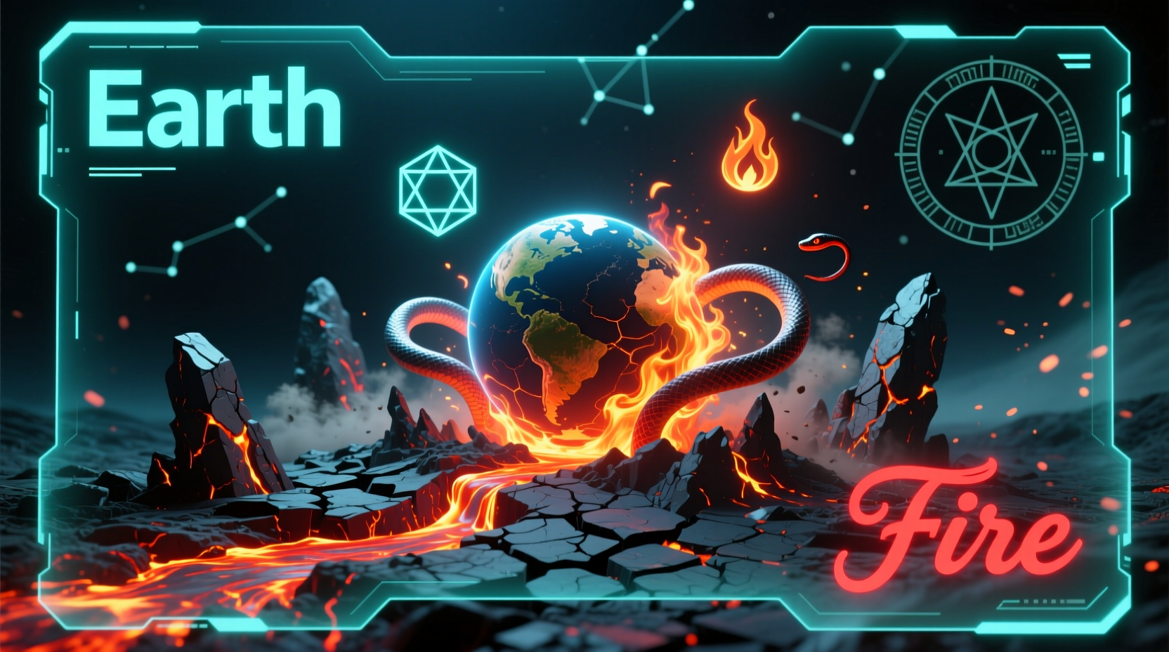 Infinite Craft element combination interface showing Earth and Fire