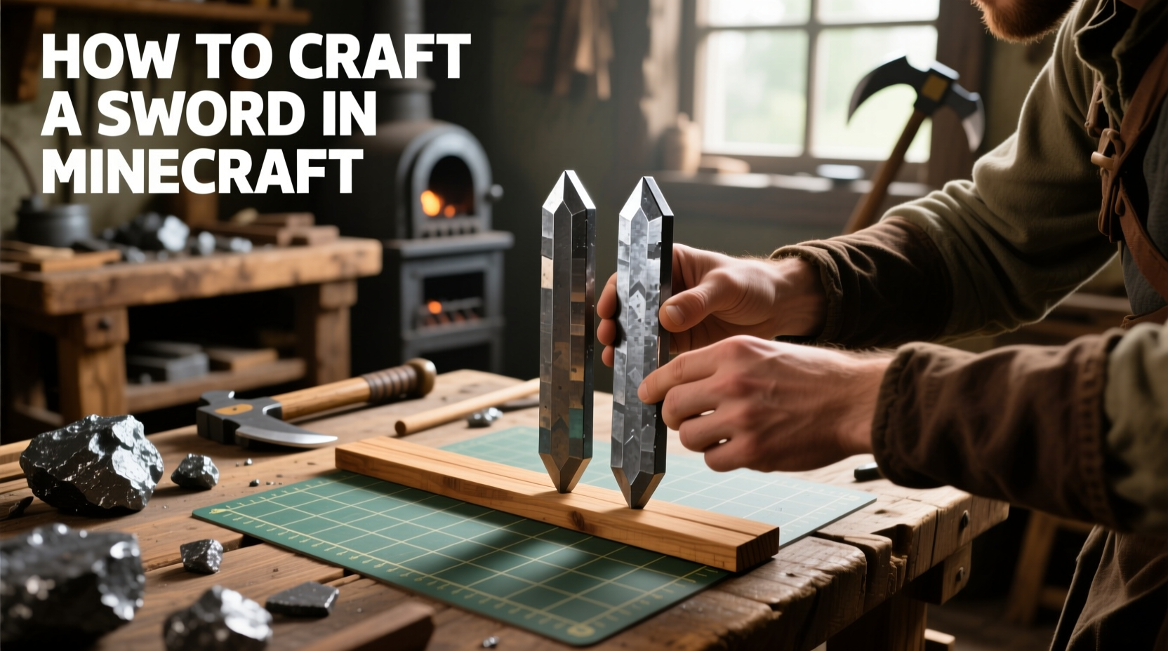 how to craft a sword in minecraft
