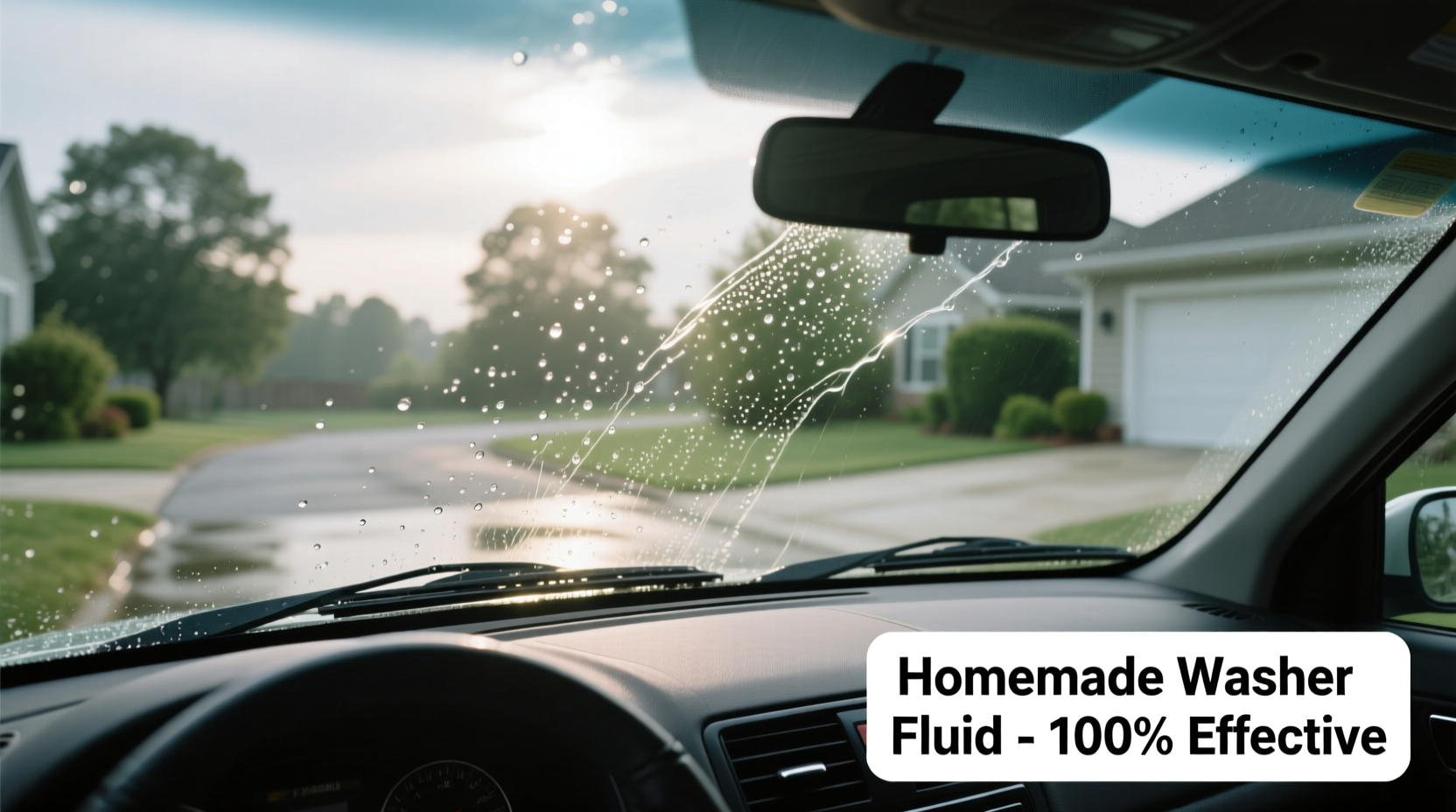 Clear car windshield after using homemade washer fluid