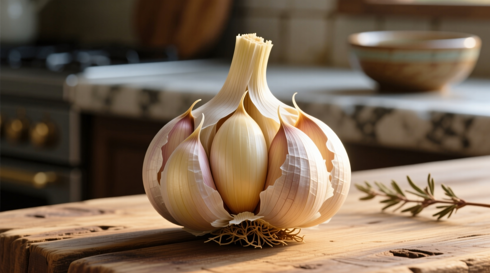 Fresh Joey's Garlic bulbs with unpeeled cloves