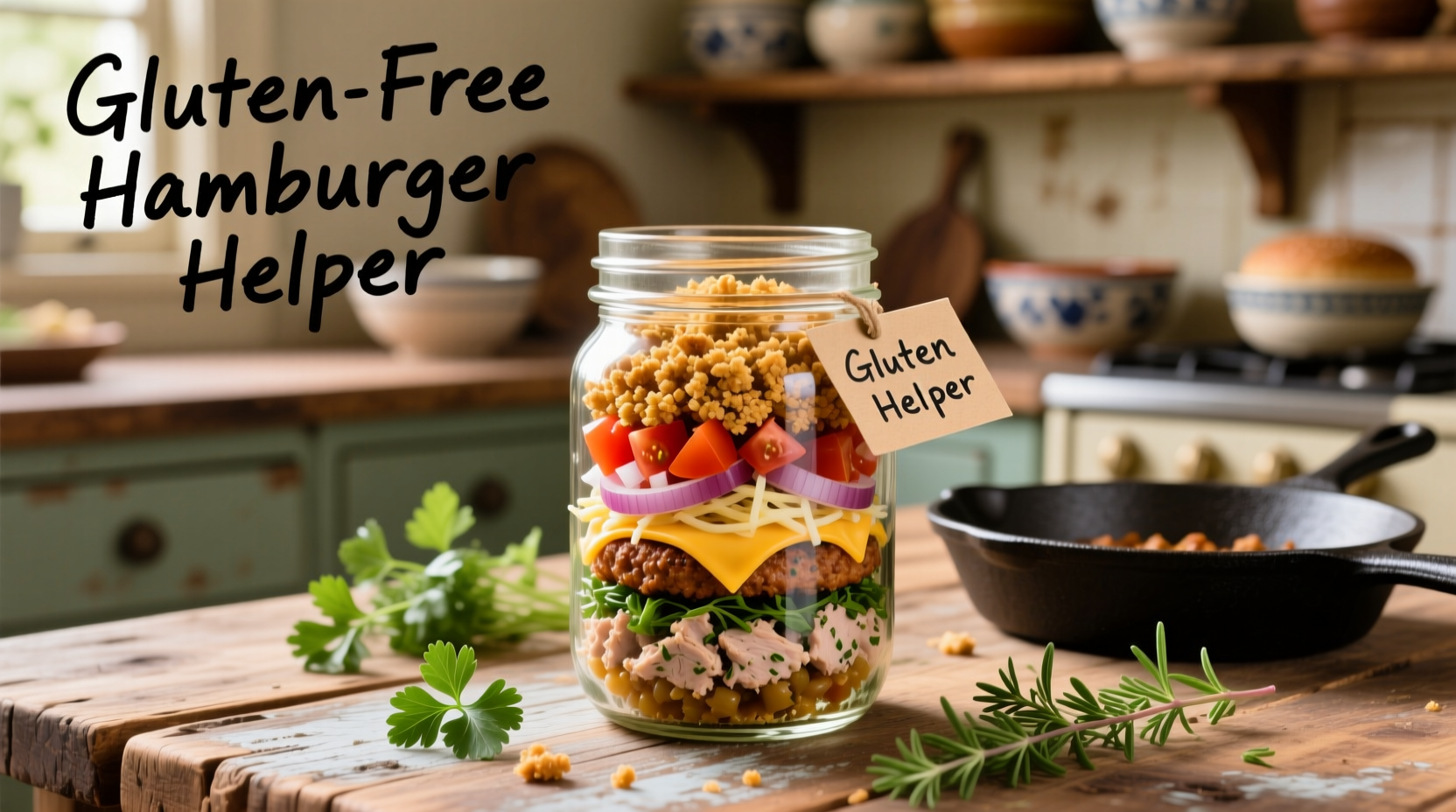 Gluten free hamburger helper alternative in mason jar