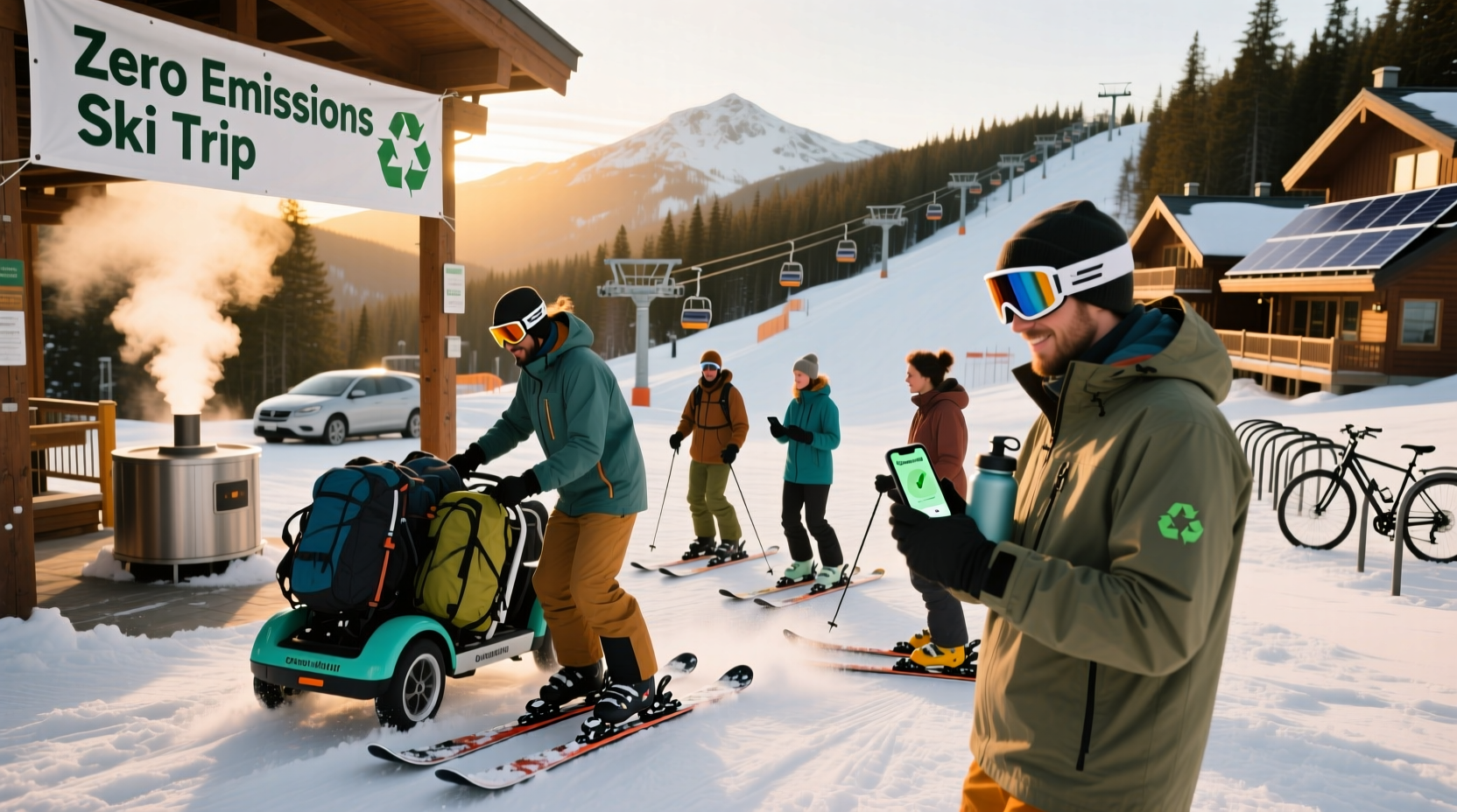 Actionable Ways Skiers Reduce Ski Trip Carbon Footprint: Transport Guide