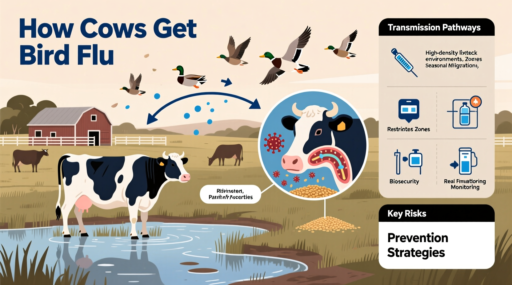 how do cows get bird flu