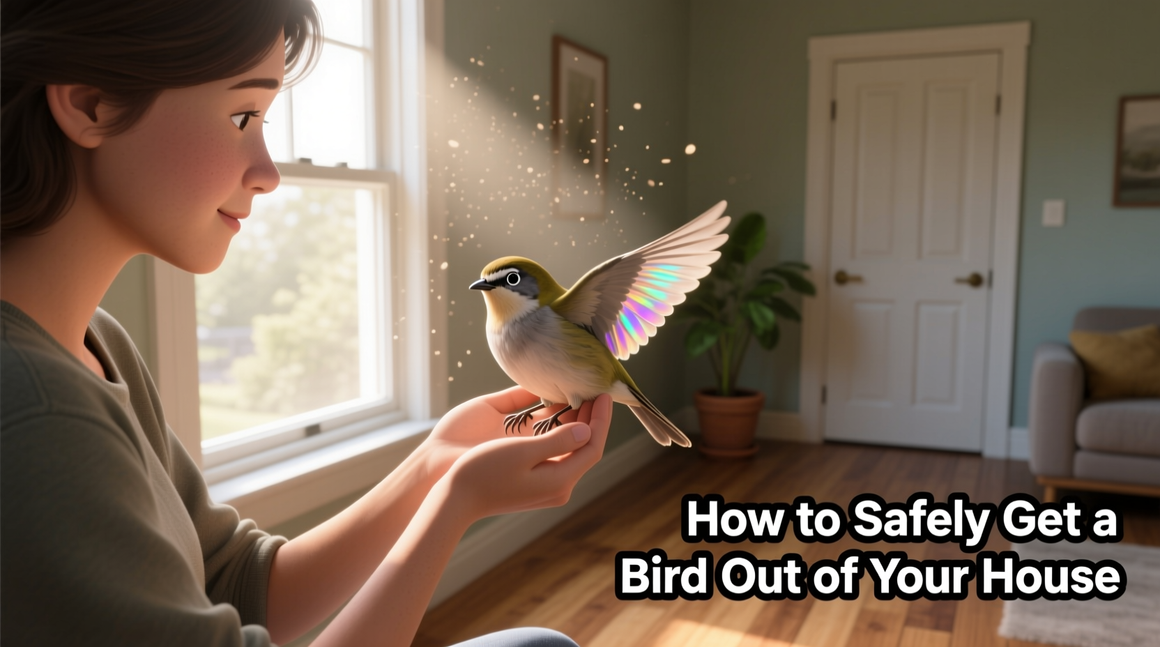 how to get a bird out of your house