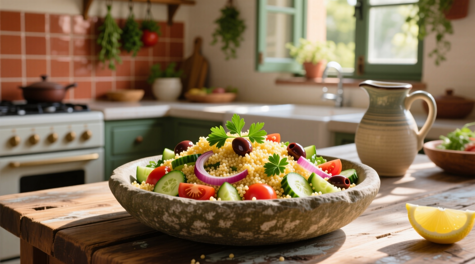 couscous and salad