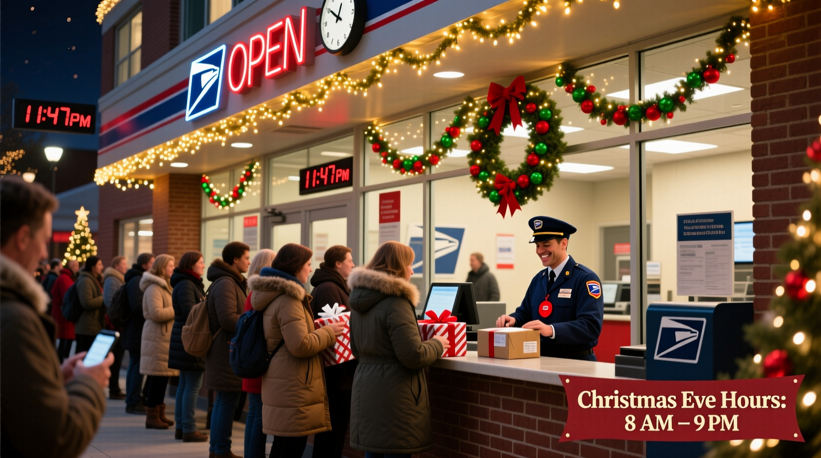 are post offices open on christmas eve