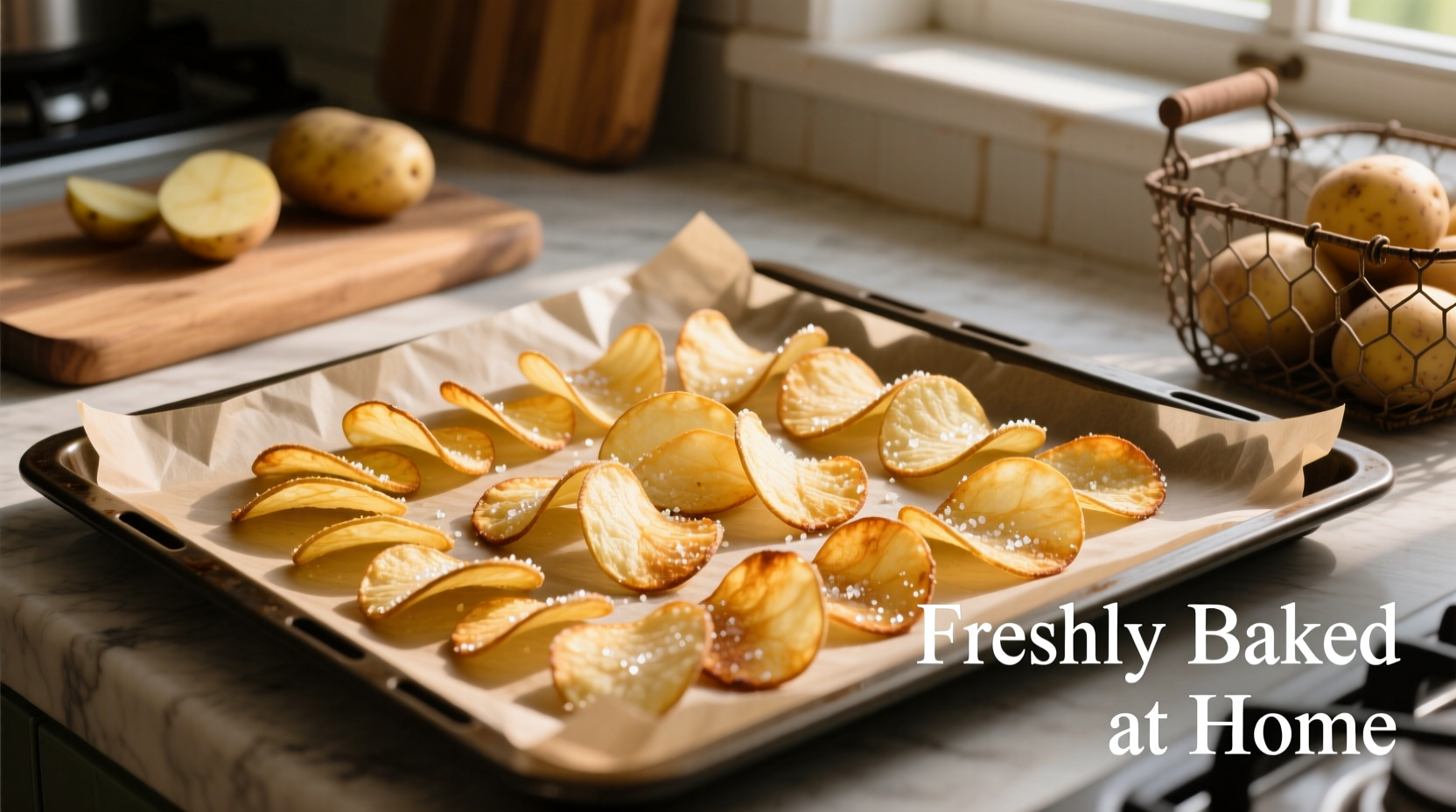 homemade potato chips in oven