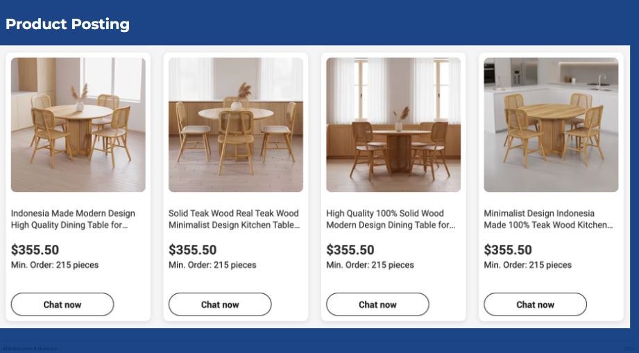 Product posting interface