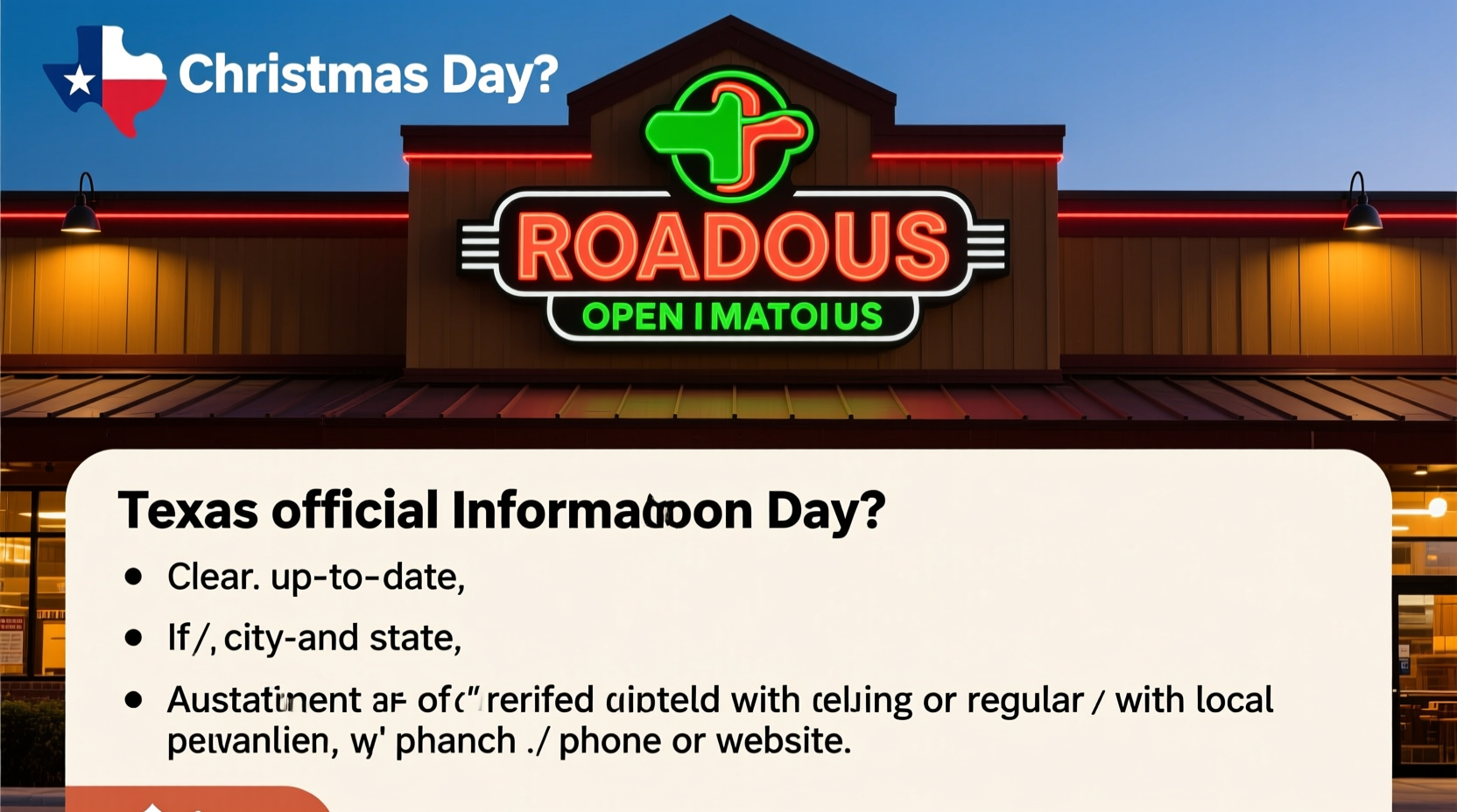 is texas roadhouse open on christmas day