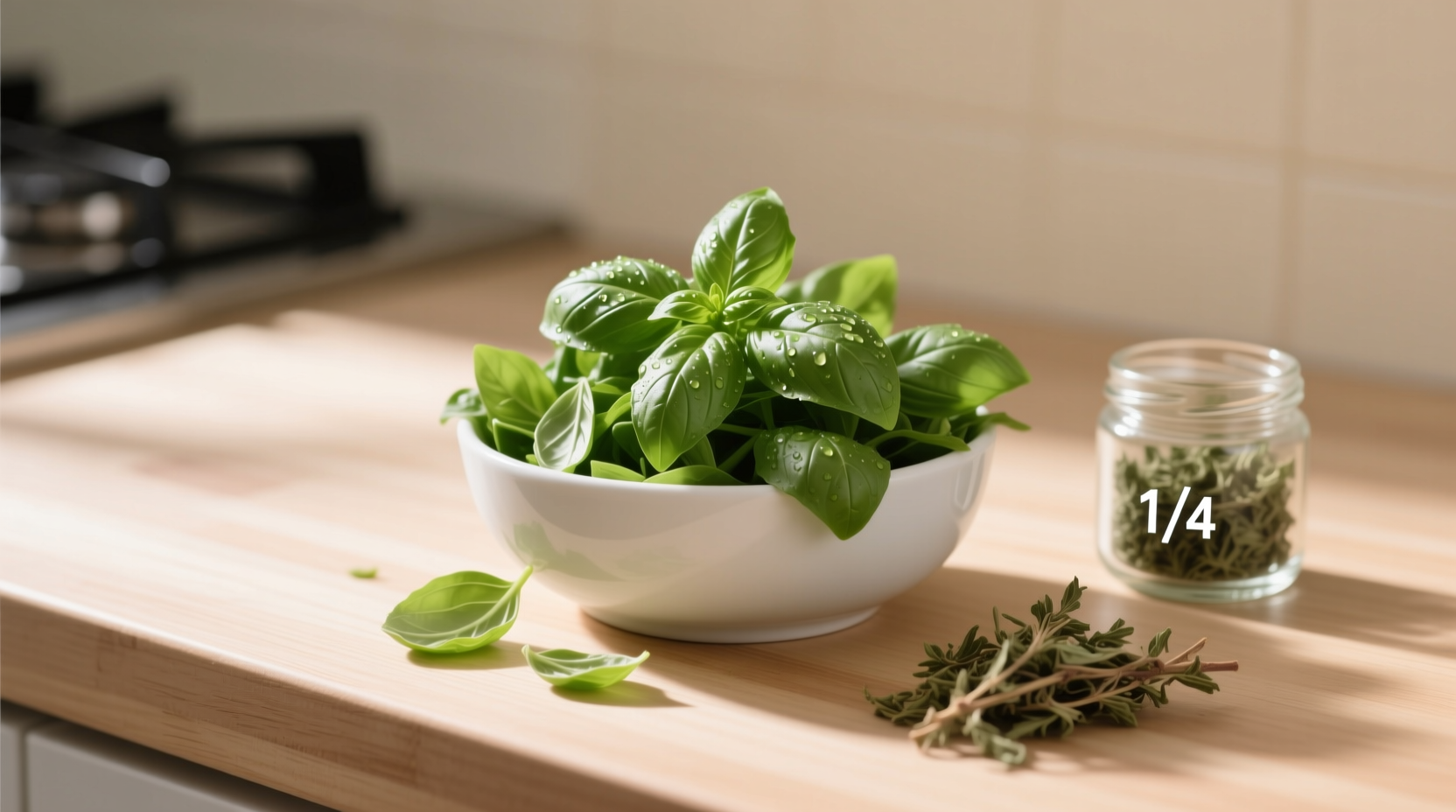 1 2 cup fresh basil to dried the exact swap that works